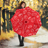 Sushi Pattern Red Background Umbrella