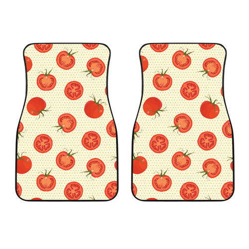 Tomato Dot Background Front Car Mats