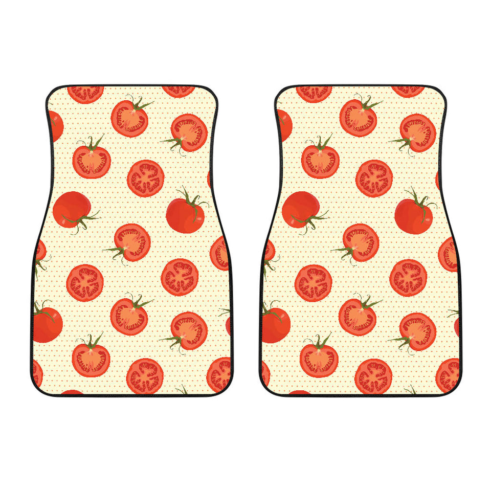 Tomato Dot Background Front Car Mats