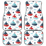 Cute Color Paper Sailboat Pattern Front And Back Car Mats
