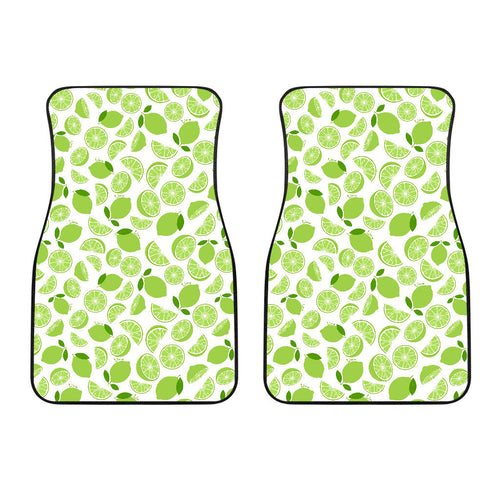 Lime Design Pattern Front Car Mats