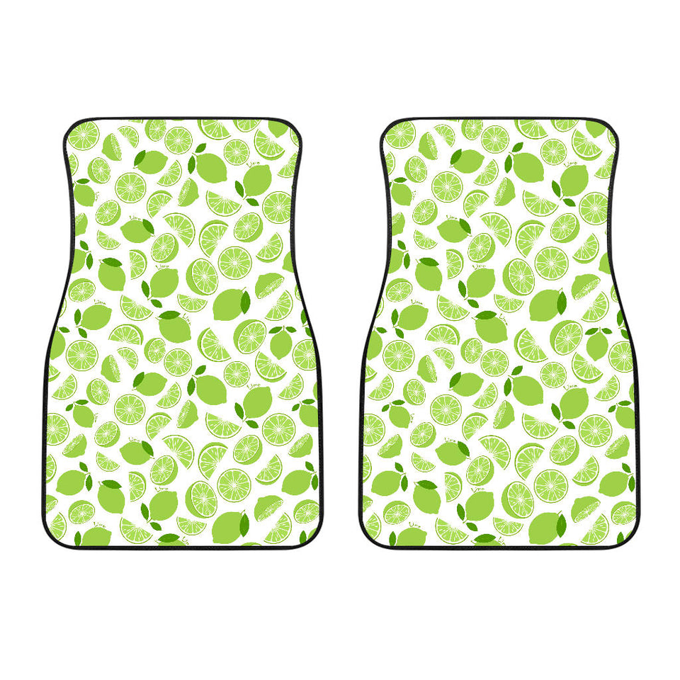 Lime Design Pattern Front Car Mats