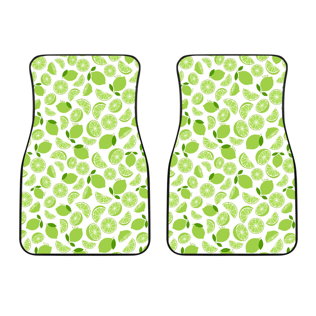 Lime Design Pattern Front Car Mats