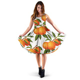Oranges Pattern Background Sleeveless Midi Dress