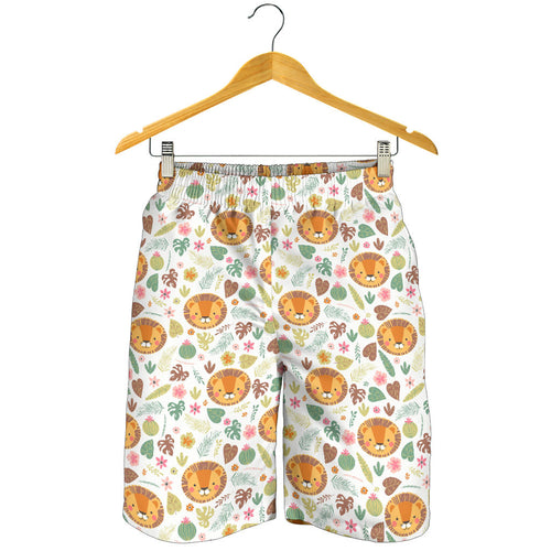 Lion Pattern Print Design 04 Men Shorts