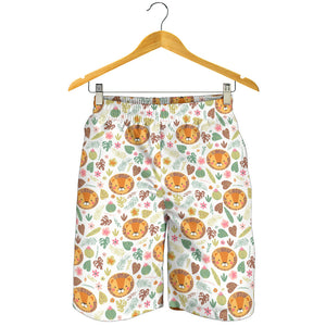 Lion Pattern Print Design 04 Men Shorts