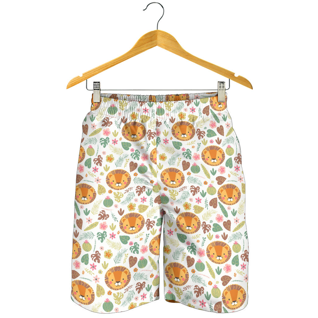 Lion Pattern Print Design 04 Men Shorts