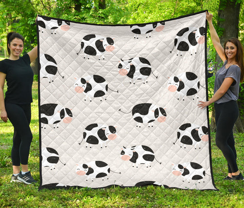 Cute Cows Pattern Premium Quilt