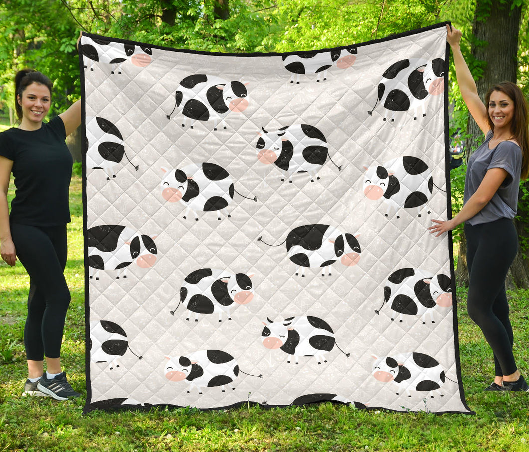Cute Cows Pattern Premium Quilt