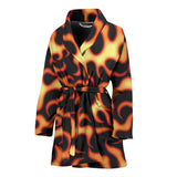 Fire Flame Dark Pattern Women'S Bathrobe