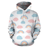 Cute Rainbow Clound Pattern Men Women Pullover Hoodie