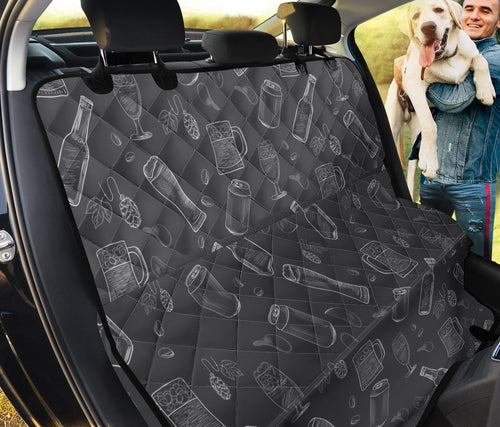 Beer Hand Drawn Pattern Dog Car Seat Covers