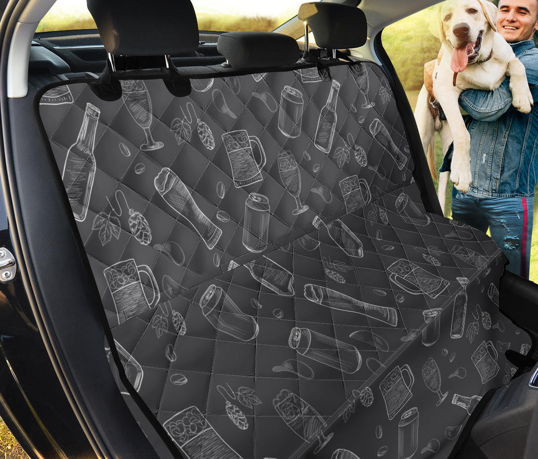Beer Hand Drawn Pattern Dog Car Seat Covers
