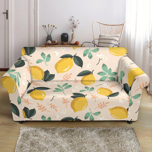 Lemon Flower Leave Pattern Loveseat Couch Slipcover