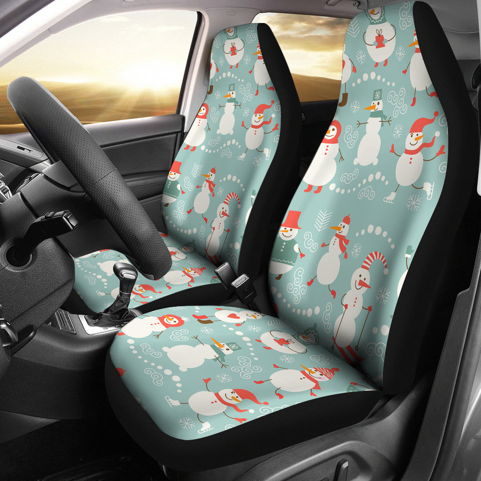 Cute Snowman Pattern  Universal Fit Car Seat Covers