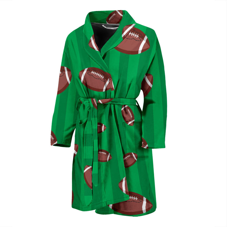 American Football Ball Field Background Men'S Bathrobe