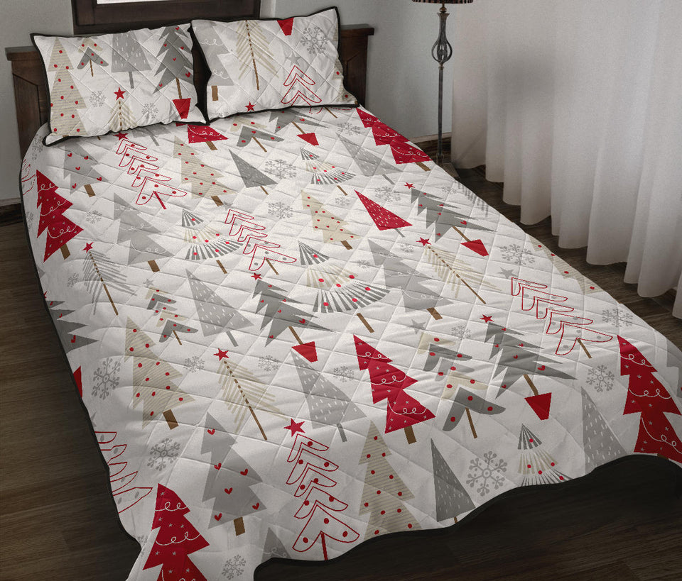 Cute Christmas tree pattern Quilt Bed Set