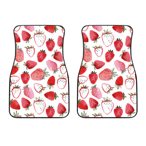 Watercolor Hand Drawn Beautiful Strawberry Pattern Front Car Mats