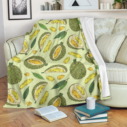Durian Leaves Pattern Background Premium Blanket
