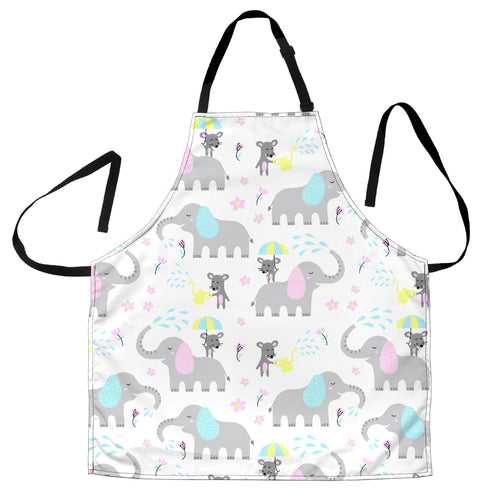 Cute Elephant Mouse Pattern Adjustable Apron
