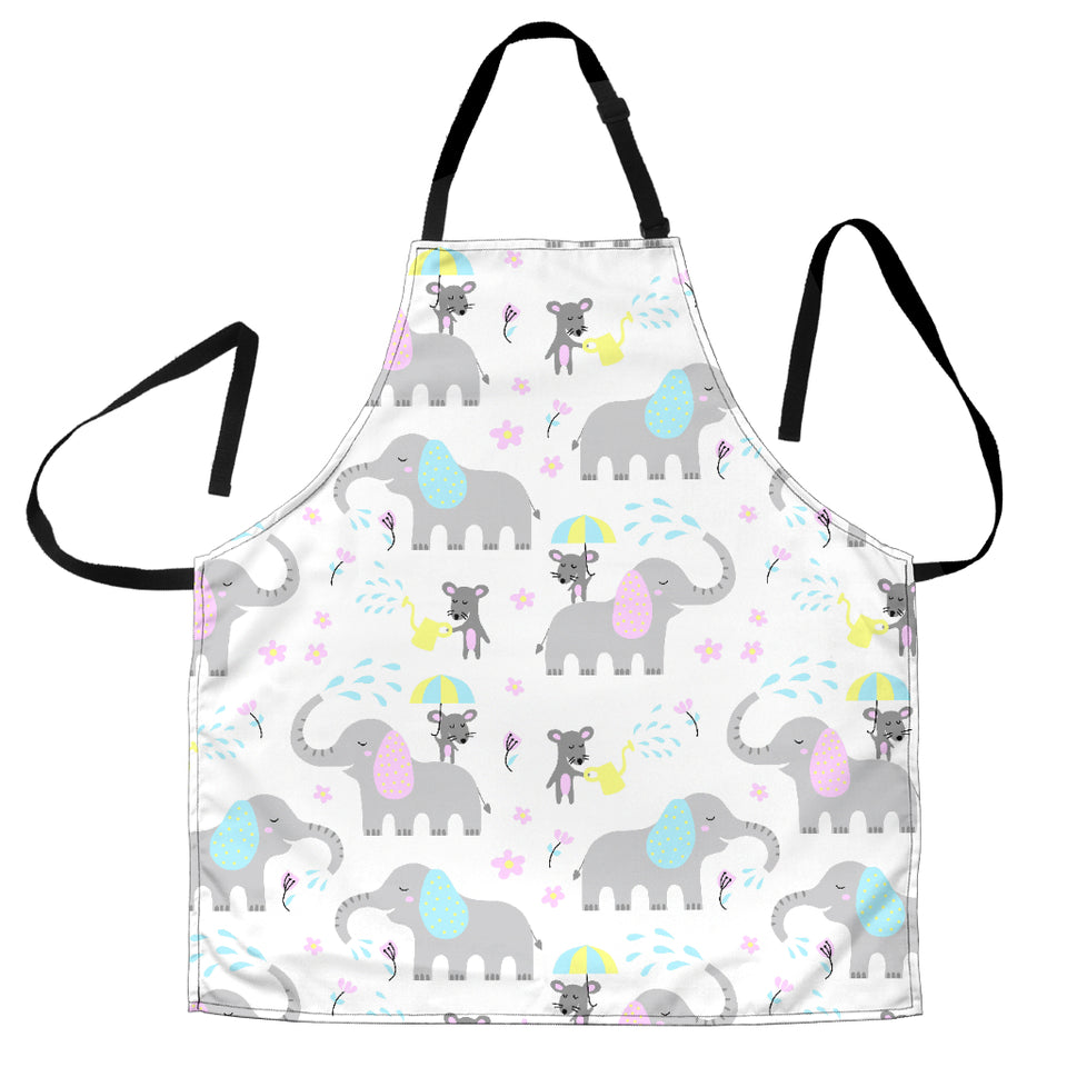 Cute Elephant Mouse Pattern Adjustable Apron