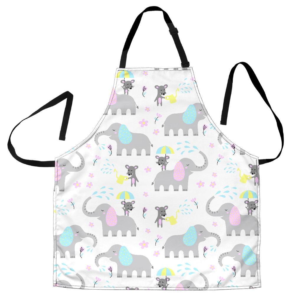 Cute Elephant Mouse Pattern Adjustable Apron