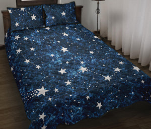 Night sky star pattern Quilt Bed Set