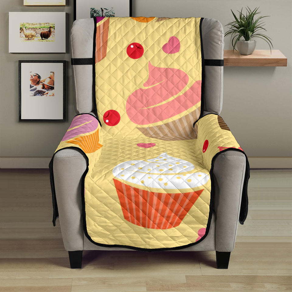 cake cupcake heart cherry pattern Chair Cover Protector