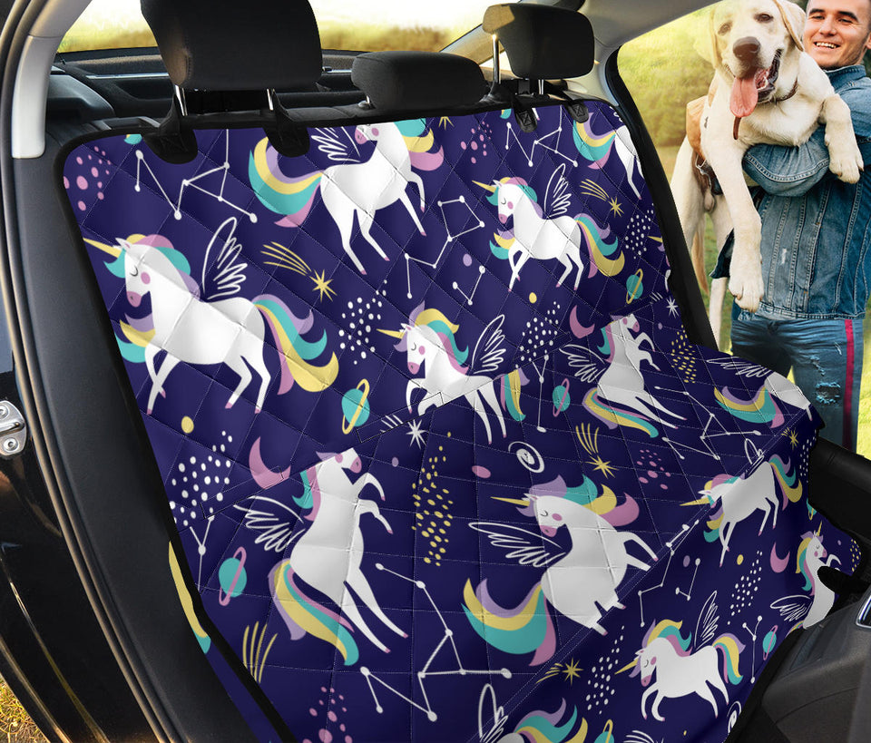 Hand Drawn Cute Unicorn Star Planet Dog Car Seat Covers