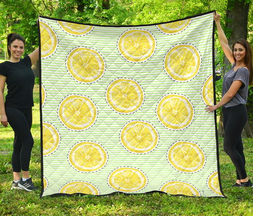 Slice Of Lemon Pattern Premium Quilt