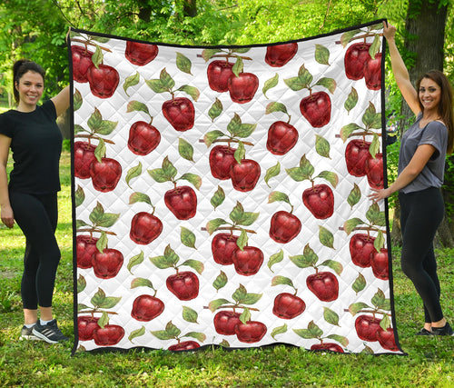 Red Apples Pattern Premium Quilt