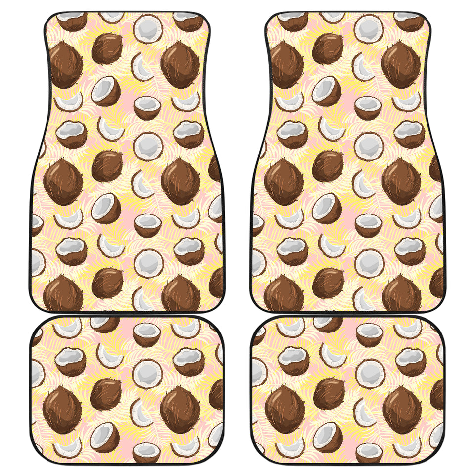 Coconut Pattern Print Design 05 Front and Back Car Mats