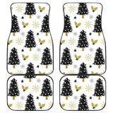 Christmas Tree Holly Snow Star Pattern Front And Back Car Mats