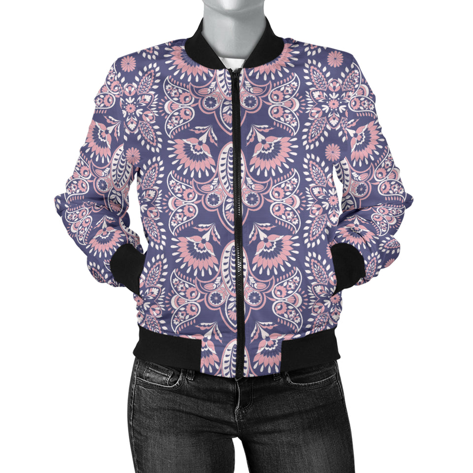 Indian Batik Style Pattern Women'S Bomber Jacket