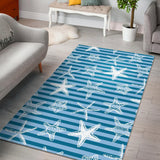 Starfish Blue Blackground Area Rug