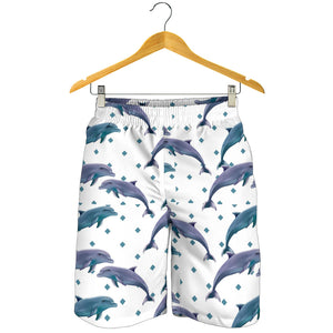Dolphins Pattern Dotted Background Men Shorts