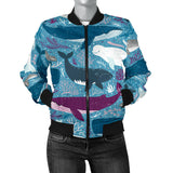 Whale Design Pattern Women'S Bomber Jacket