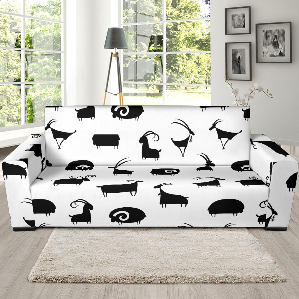 Goat Ram Pattern Sofa Slipcover