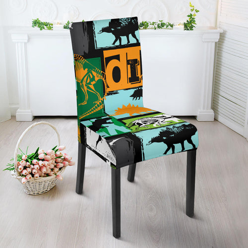 Dinosaurs Print Pattern Dining Chair Slipcover