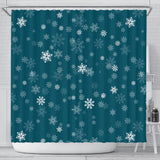 Snowflake Pattern Dark Background Shower Curtain Fulfilled In US
