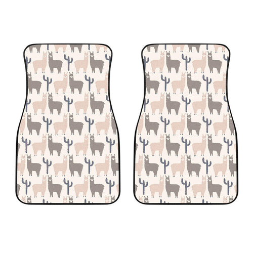 Llama Alpaca Pattern Front Car Mats
