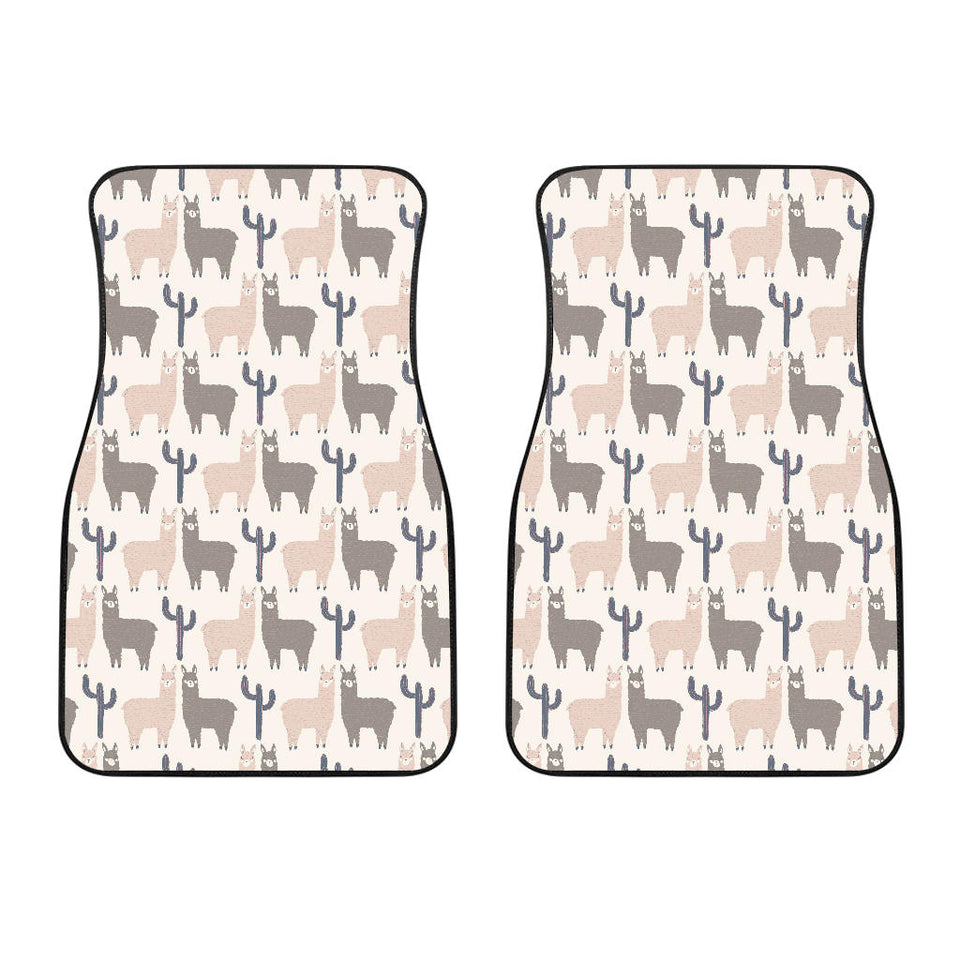 Llama Alpaca Pattern Front Car Mats