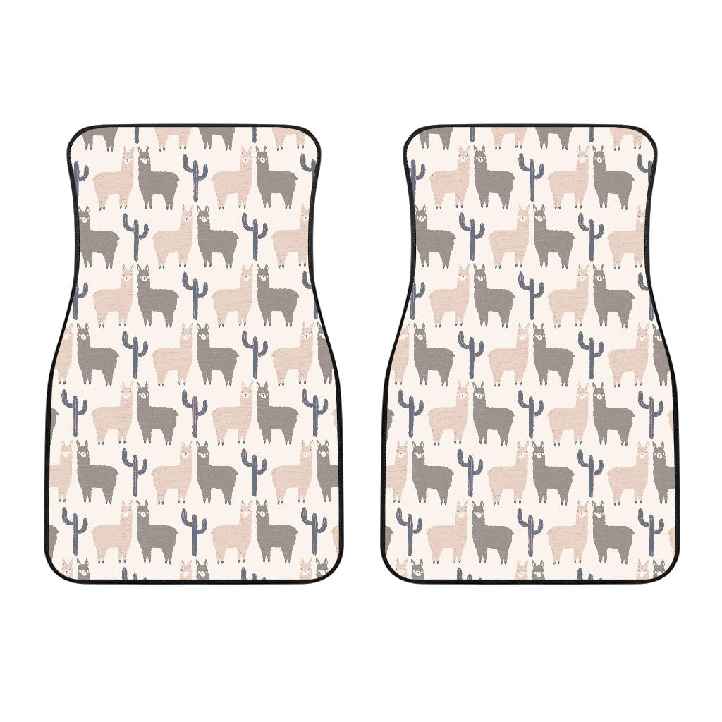 Llama Alpaca Pattern Front Car Mats