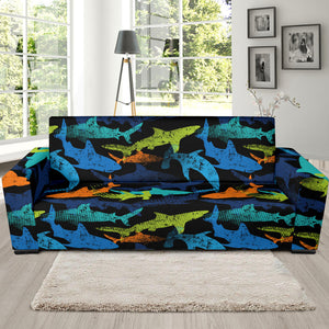 Colorful Shark Sofa Slipcover