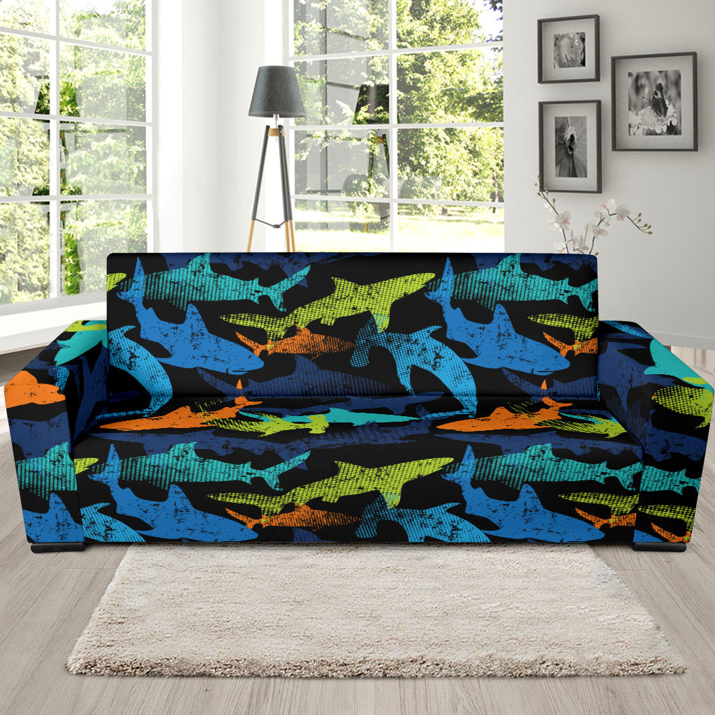 Colorful Shark Sofa Slipcover