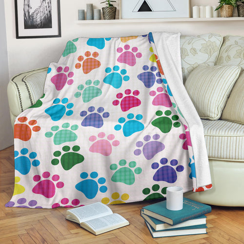 Dog Paws Pattern Print Design 01 Premium Blanket