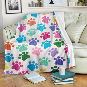 Dog Paws Pattern Print Design 01 Premium Blanket