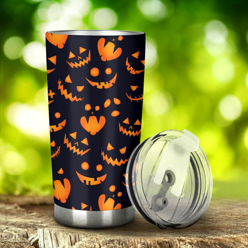 Halloween Pattern Pumpkin Background Tumbler