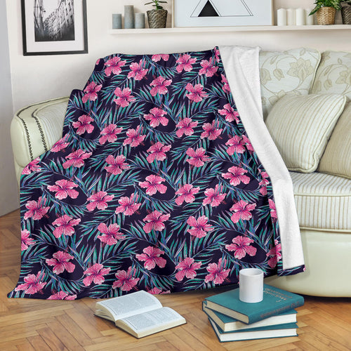 Hibiscus Pattern Print Design 05 Premium Blanket
