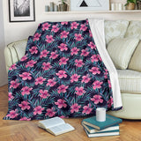 Hibiscus Pattern Print Design 05 Premium Blanket